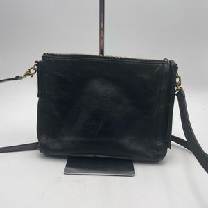 Fossil Emma EW Crossbody Black Leather Bag/ Purse